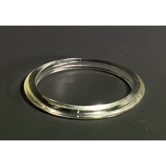 Unbranded Jewelry - Vintage Clear Flying Saucer Lucite Spacer Bangle Bracelet UFO Profile Minimalist